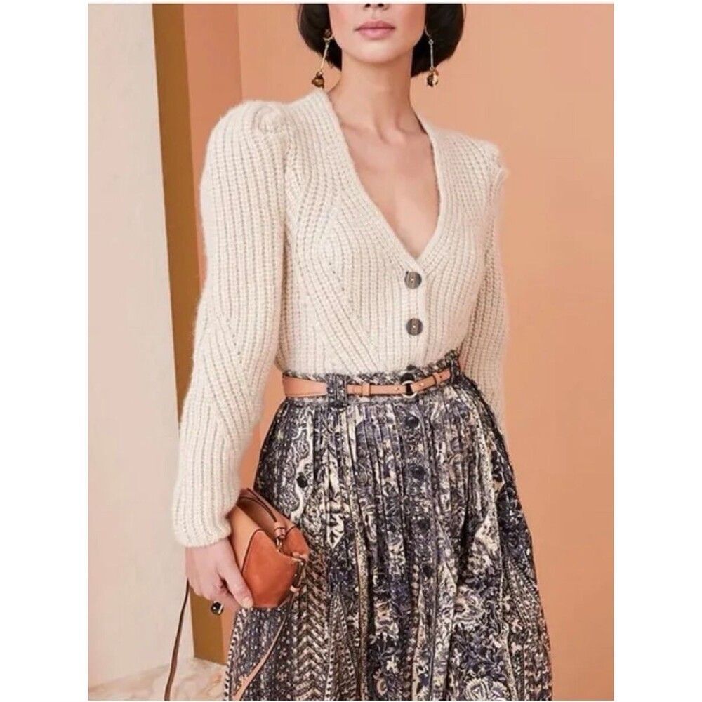 Ulla Johnson Greta Baby Alpaca Cardigan | Ecru
